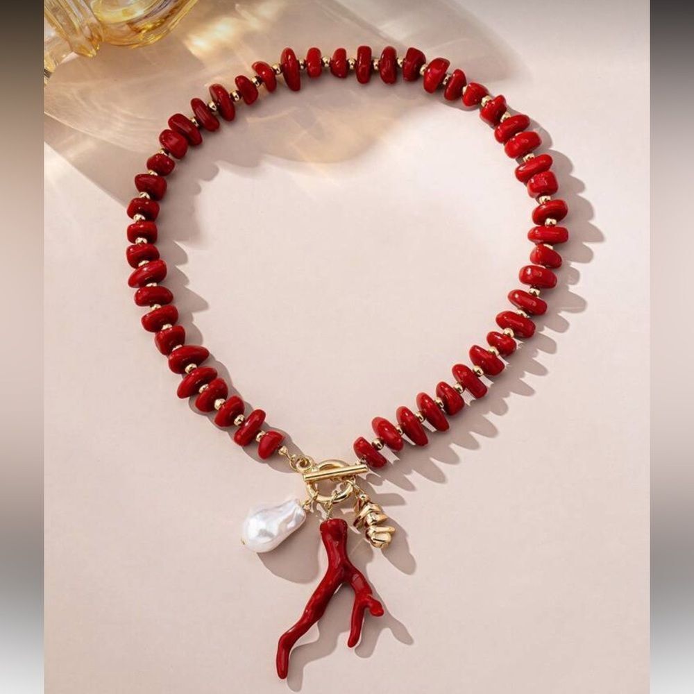 Elegant Red Coral Necklace N1163